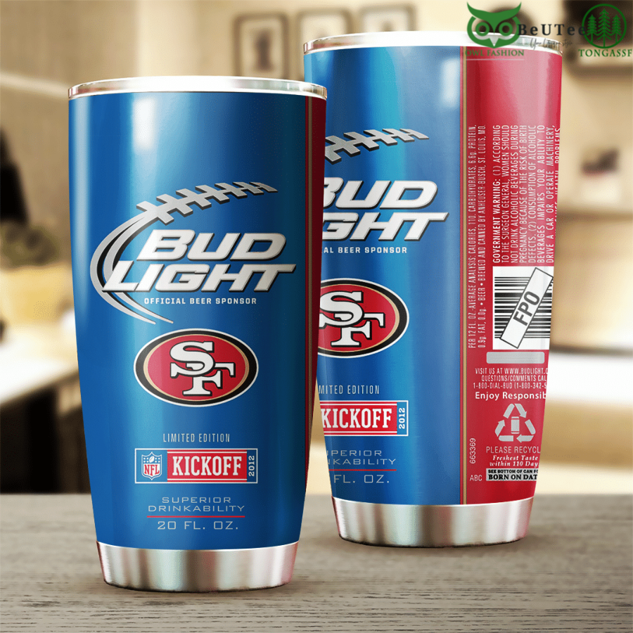 Bud Light Beer Sponsor San Francisco 49ers SF Tumbler Cup