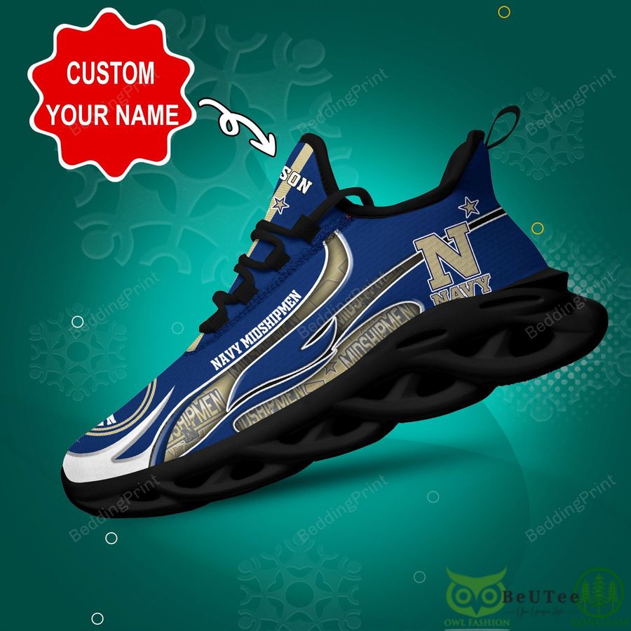 Custom Name Football Navy Midshipmen Max Soul Shoes