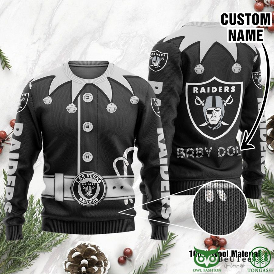 Las Vegas Raiders Ugly Sweater Custom Name NFL Football