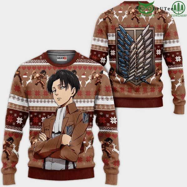 Levi Ackerman Attack On Titan Anime Fan Gifts Ugly Christmas Sweater
