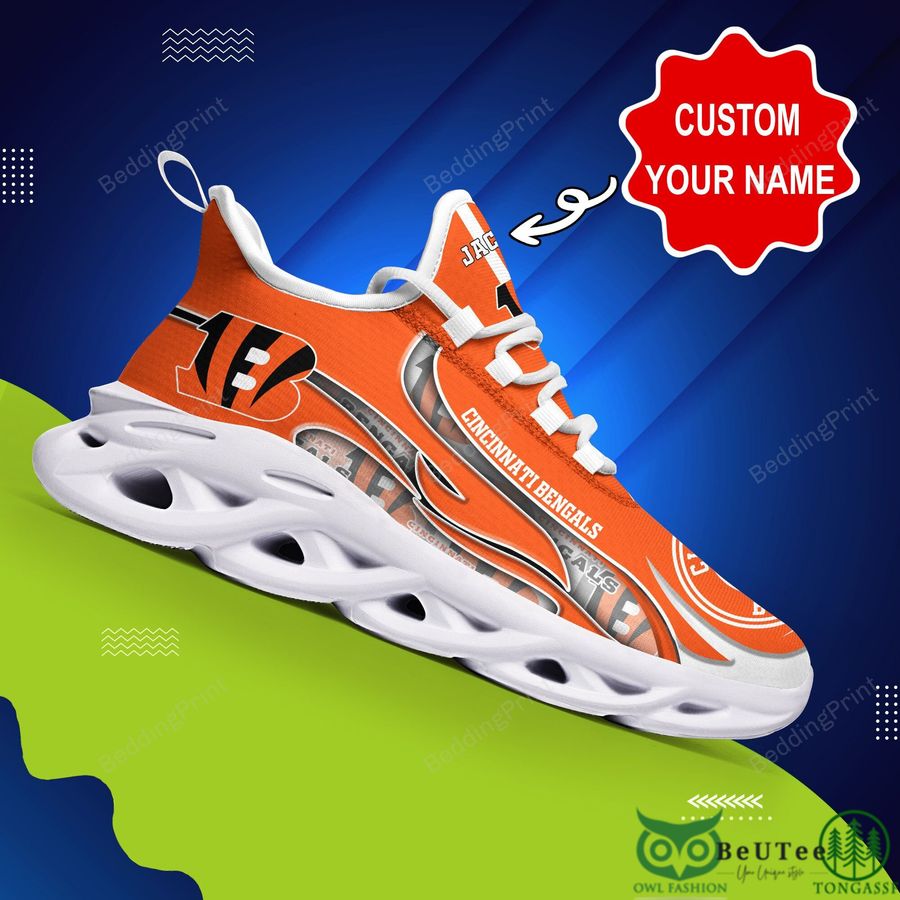 Cincinnati Bengals Personalized Name NFL Max Soul Shoes Men And