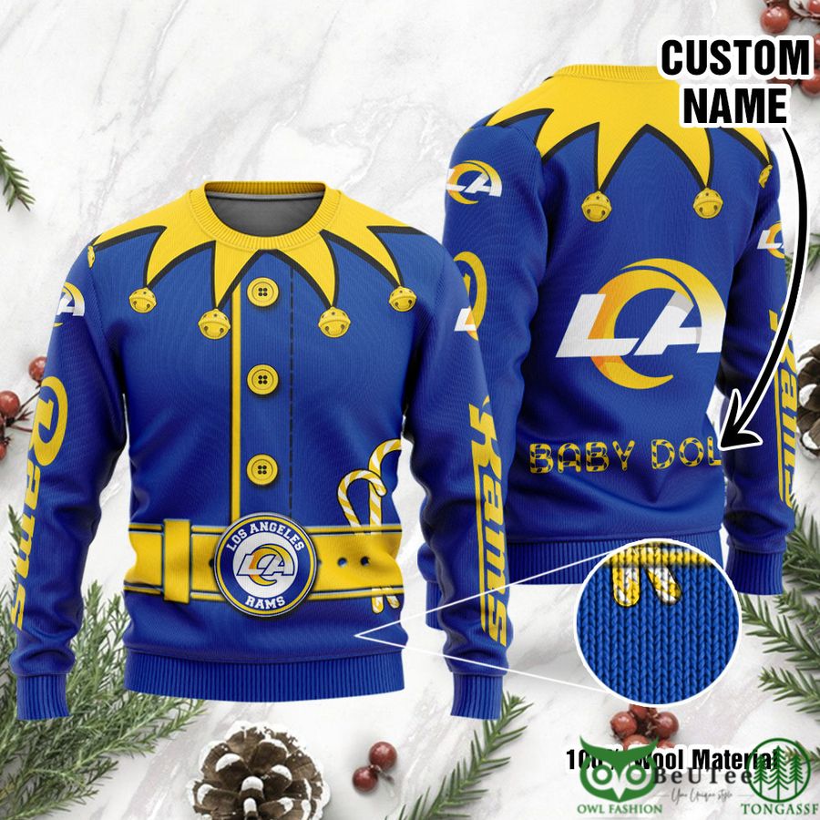 Los Angeles Rams Ugly Sweater Custom Name NFL Football