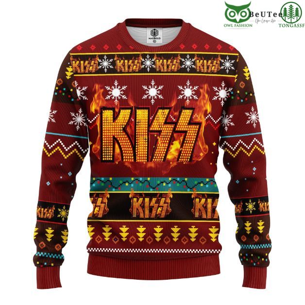 Kiss Heavy Metal Band Ugly Xmas Wool Knitted Sweater