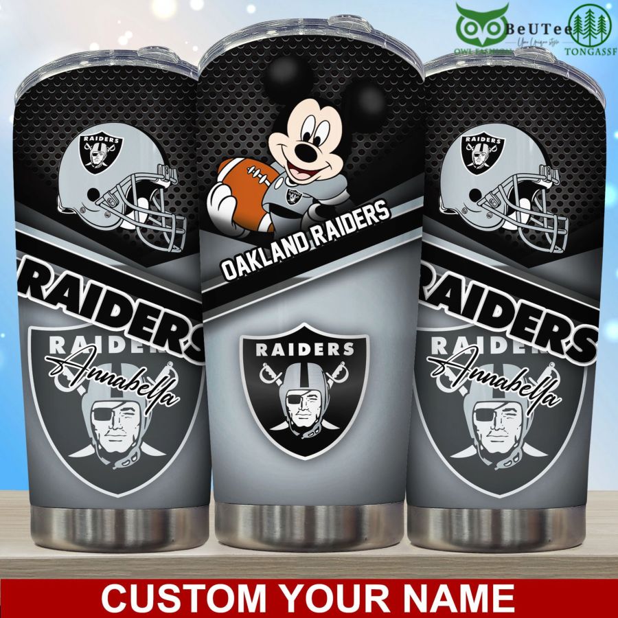Mickey Mouse Oakland Raiders NFL Personalized LVR Tumbler Cup
