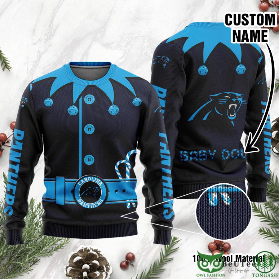 Carolina Panthers Ugly Sweater Custom Name NFL Football
