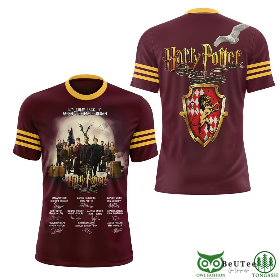 35 Premium Harry Potter Welcome Back Grinffindor 3D T Shirt