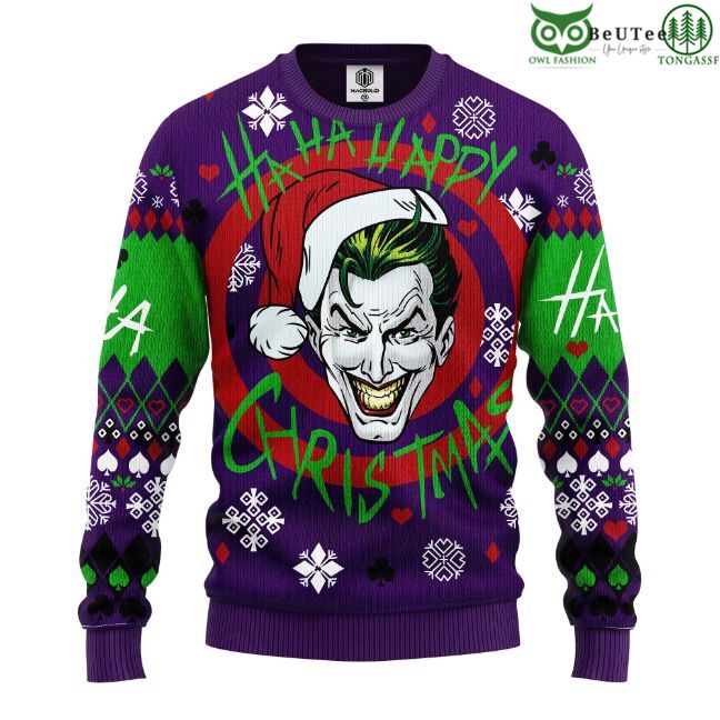 Joker Smile DC Comics Haha Happy Christmas Ugly Christmas Sweater