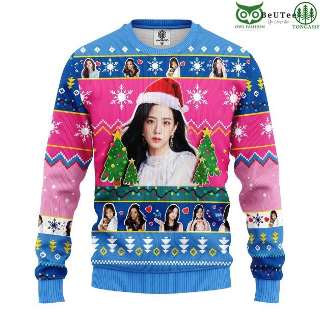 Jisoo Black Pink Kpop Singer Merry Xmas Ugly Christmas Sweater