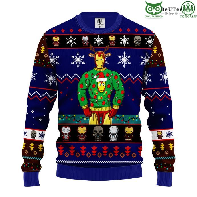 Iron Man Marvel Comics Deer Avengers Xmas Ugly Christmas Sweater