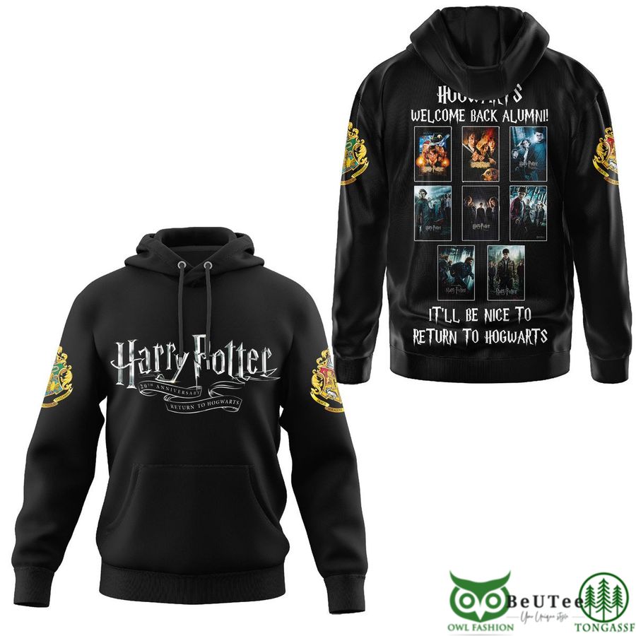 Premium Harry Potter Return Hogwarts Black 3D Hoodie