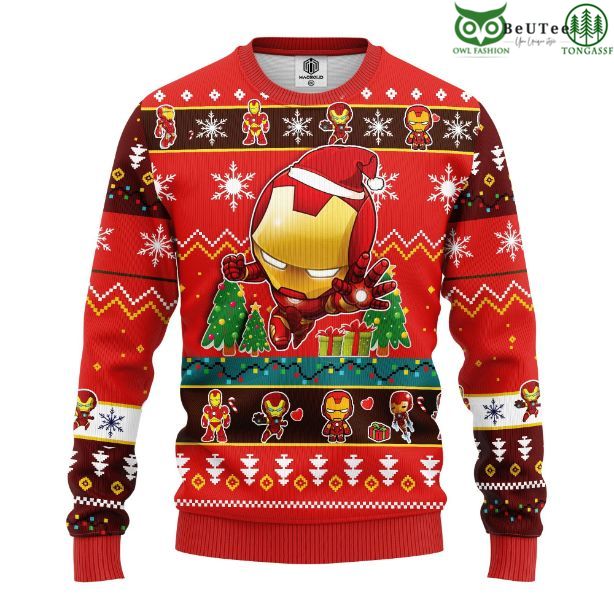 Iron Man Chibi Marvel Comics Avengers Ugly Christmas Knitted Sweater