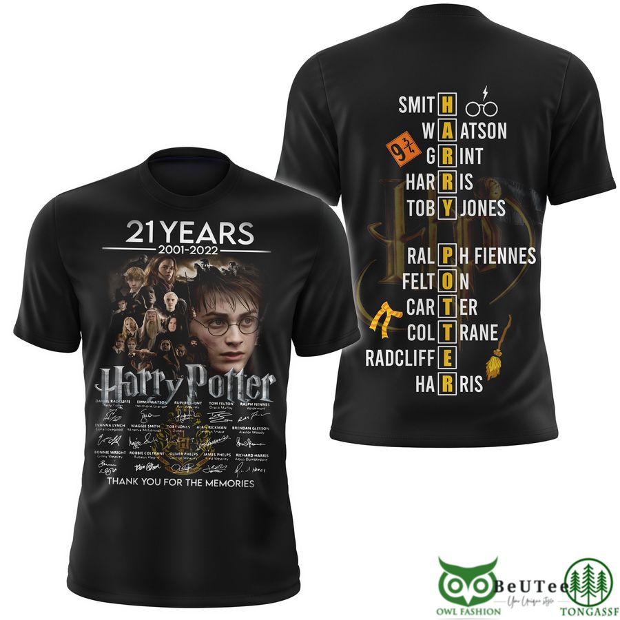 Premium Harry Potter 21 Years Black 3D T-Shirt 