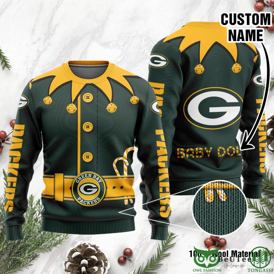 Green Bay Packers Ugly Sweater Custom Name NFL Football