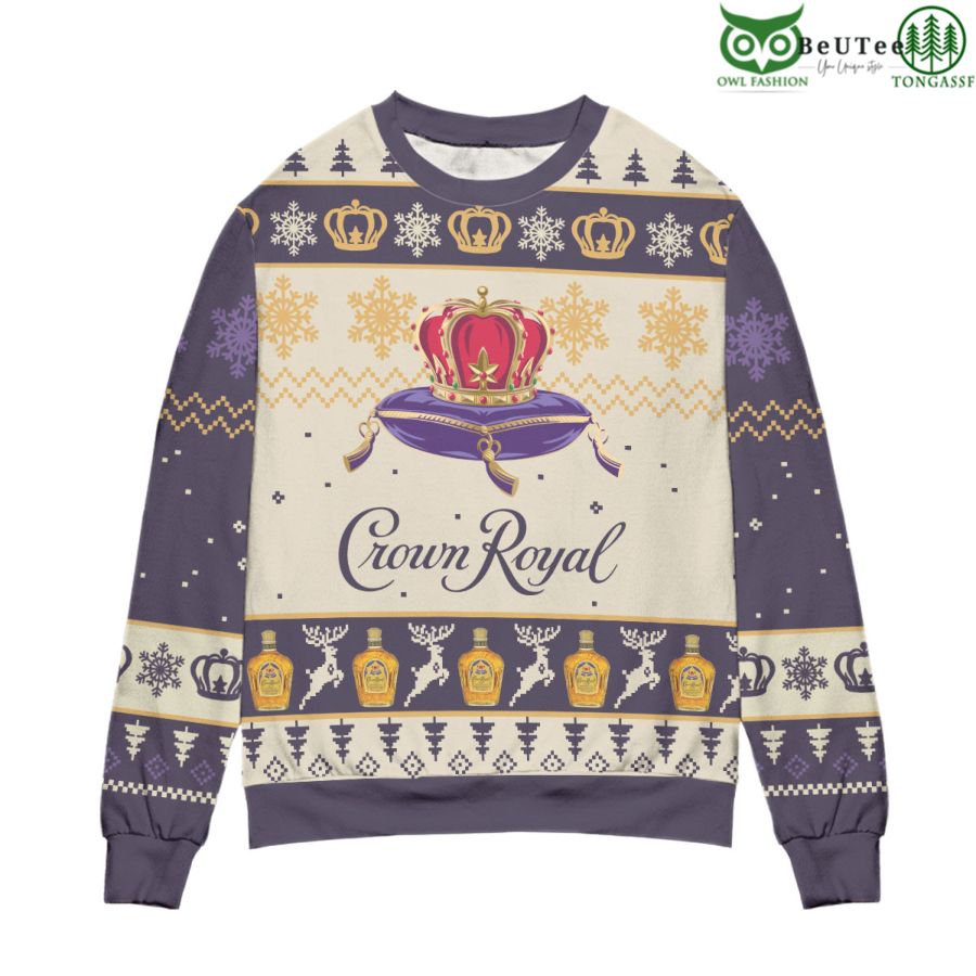 Crown Royal Logo Snowflakes All Over Print 3D Ugly Christmas Sweater