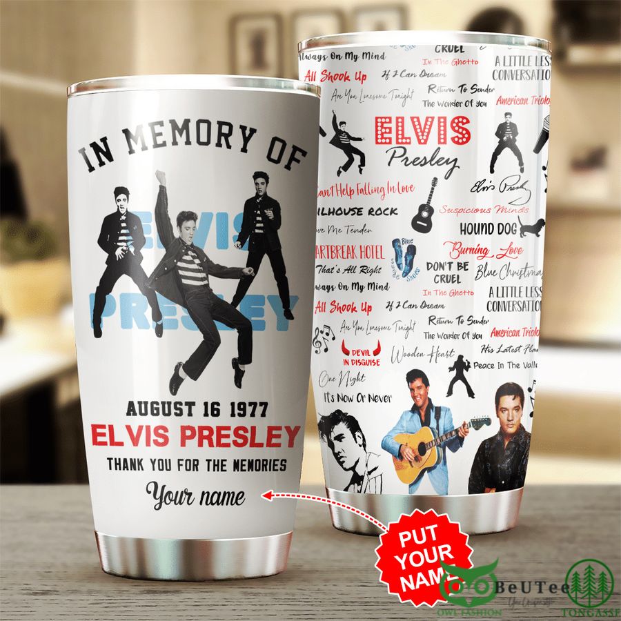 74 Custom Name Elvis Presley Thank for Memory Tumbler Cup