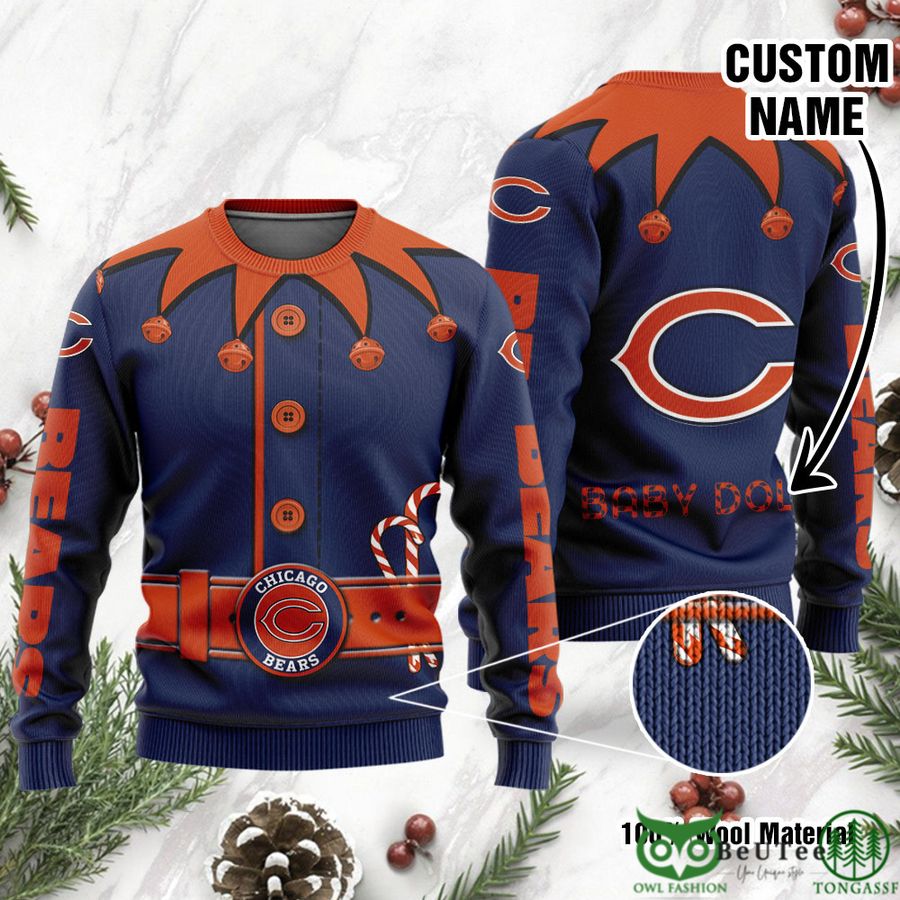 Chicago Bears Ugly Sweater Custom Name NFL Football