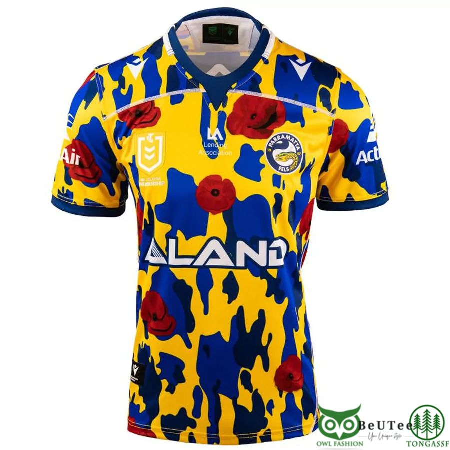 Custom Name Number 2022 Parramatta Eels NRL ANZAC Jersey 3D T-shirt