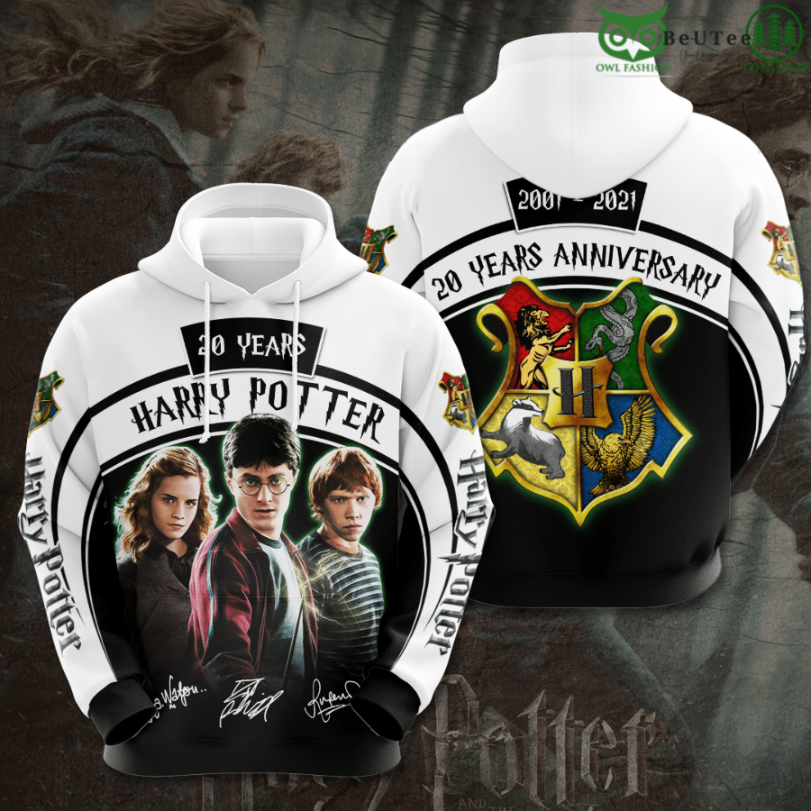 Limited Edition Anniversary Four Houses Logo Hogwarts Harry Potter 3D TShirt