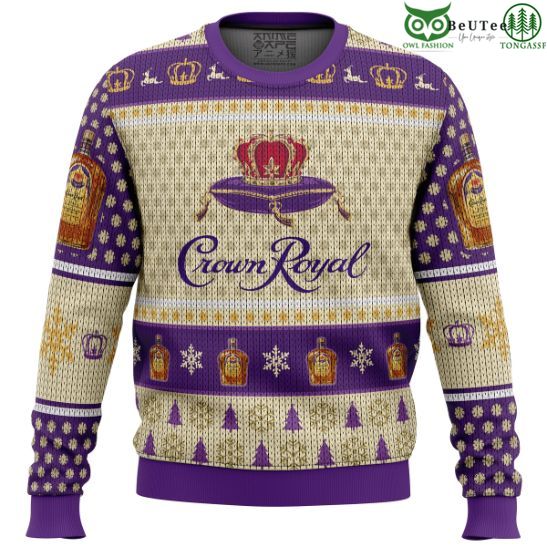 Crown Royal Whiskey Brand Purple Ugly Christmas Sweater