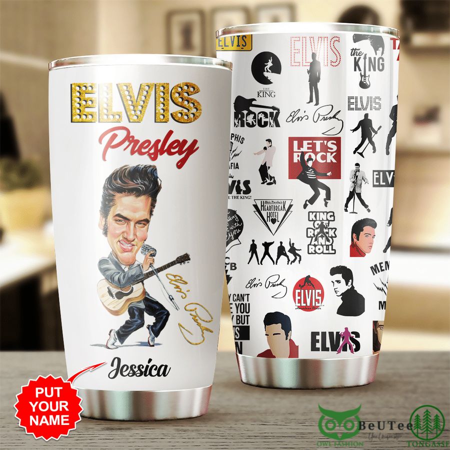 Custom Name Elvis Presley Animation Tumbler Cup