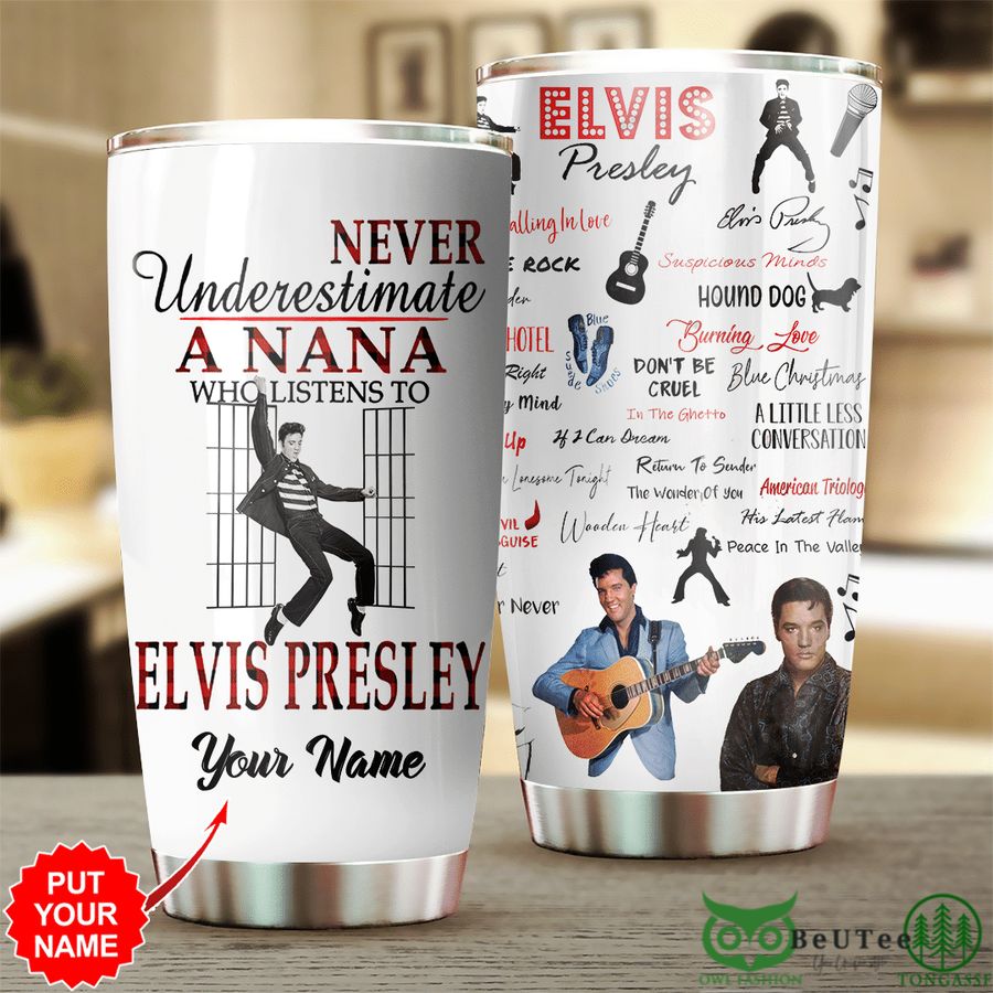 Custom Name Elvis Presley Never Underestimate Tumbler Cup