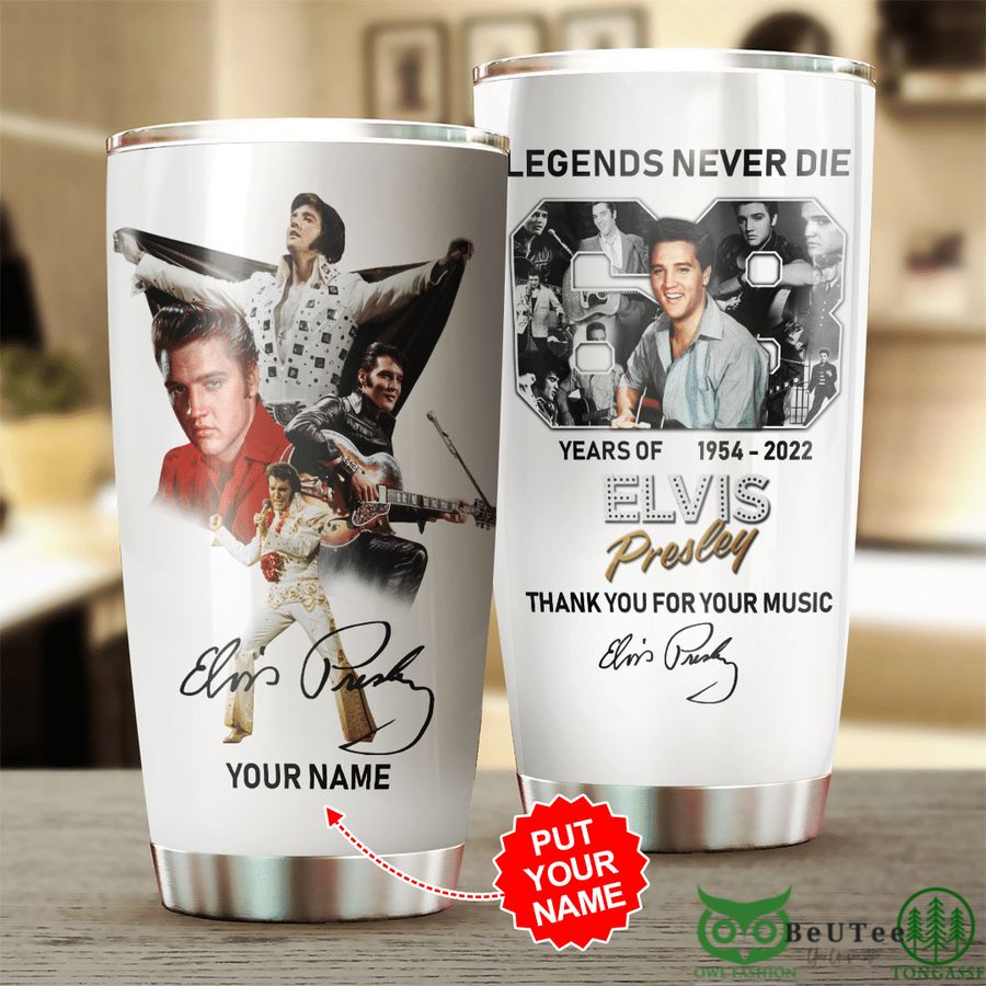 Custom Name Elvis Presley Legends Never Die Tumbler Cup