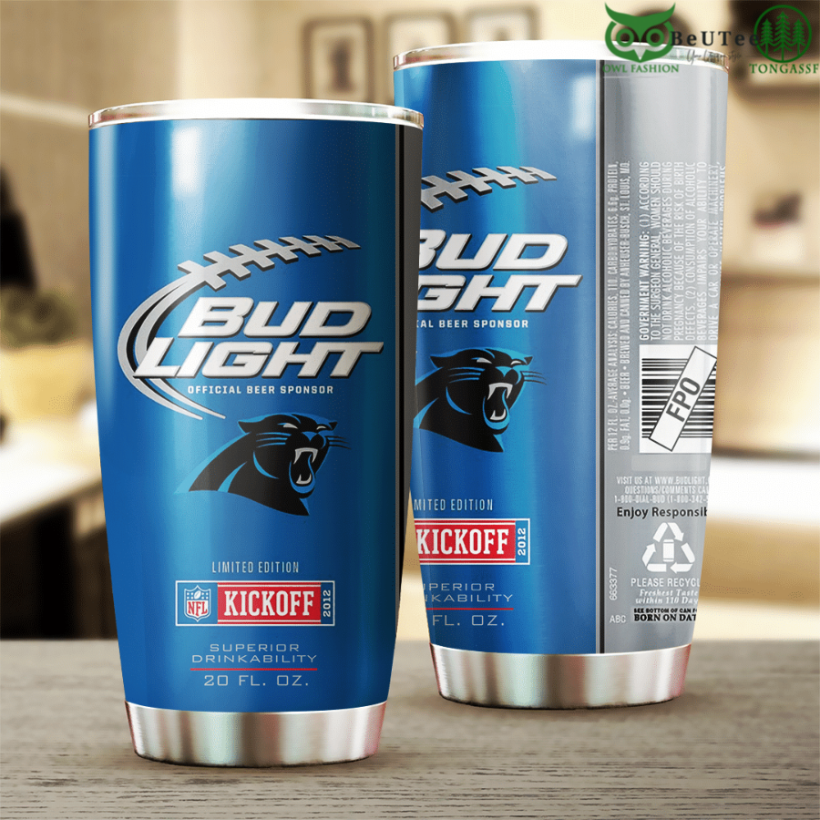 Bud Light Beer Sponsor Carolina Panthers Tumbler Cup