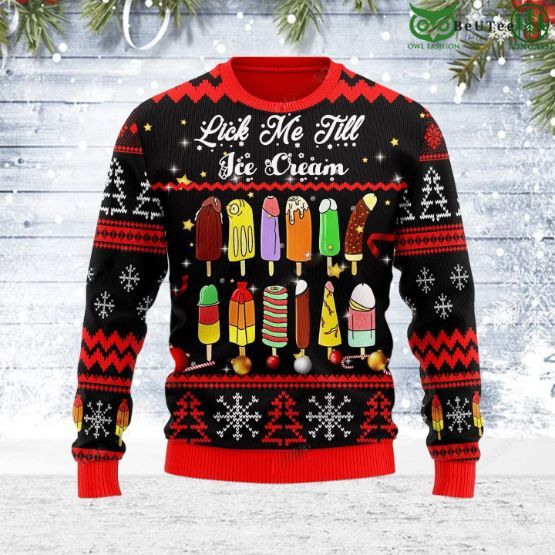 Merry Christmas Lick Me Till Ice Cream Ugly Xmas Sweater
