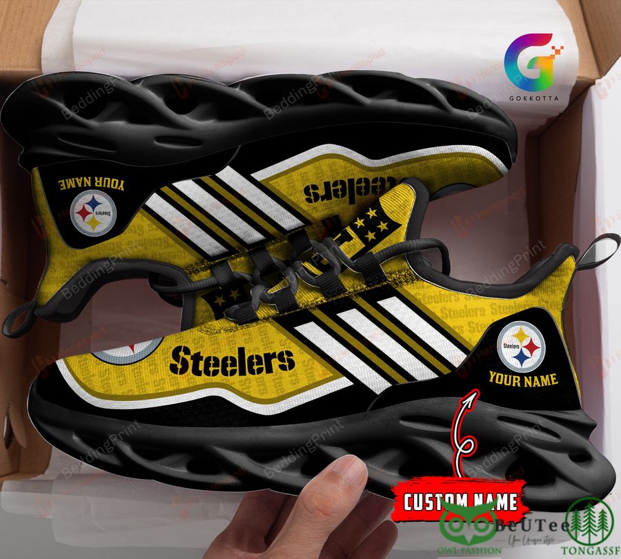 2 Custom Name Football Pittsburgh Steelers Max Soul Shoes