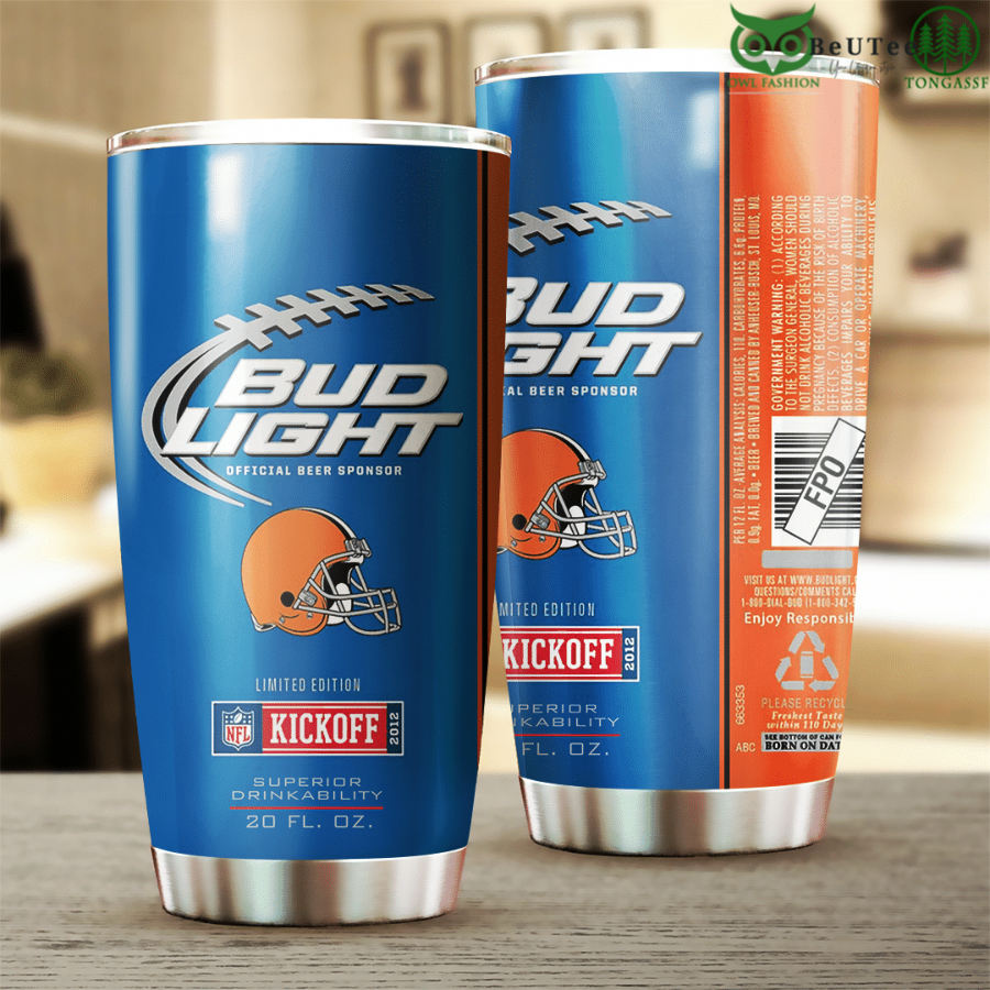 15 Bud Light Beer Sponsor Cleveland Browns CB Tumbler Cup