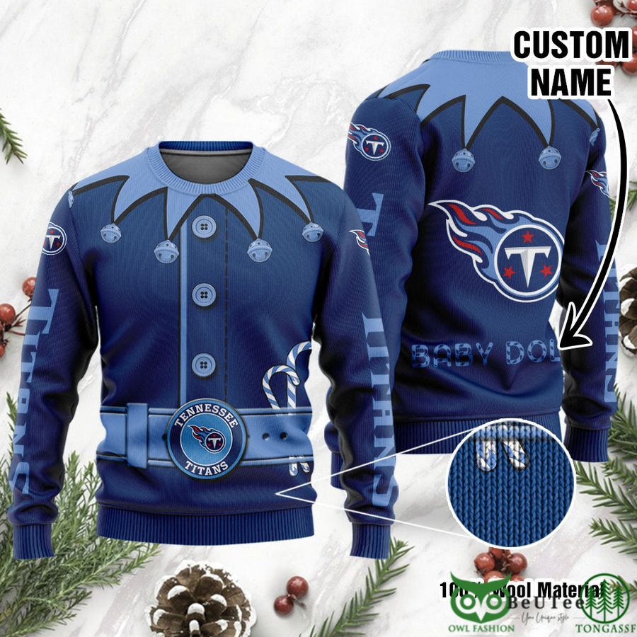 Tennessee Titans Ugly Sweater Custom Name NFL Football - Owl Fashion Shop