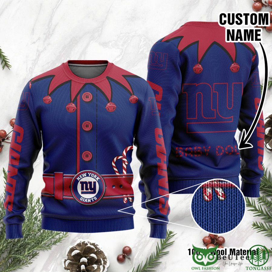 27 New York Giants Ugly Sweater Custom Name NFL Football