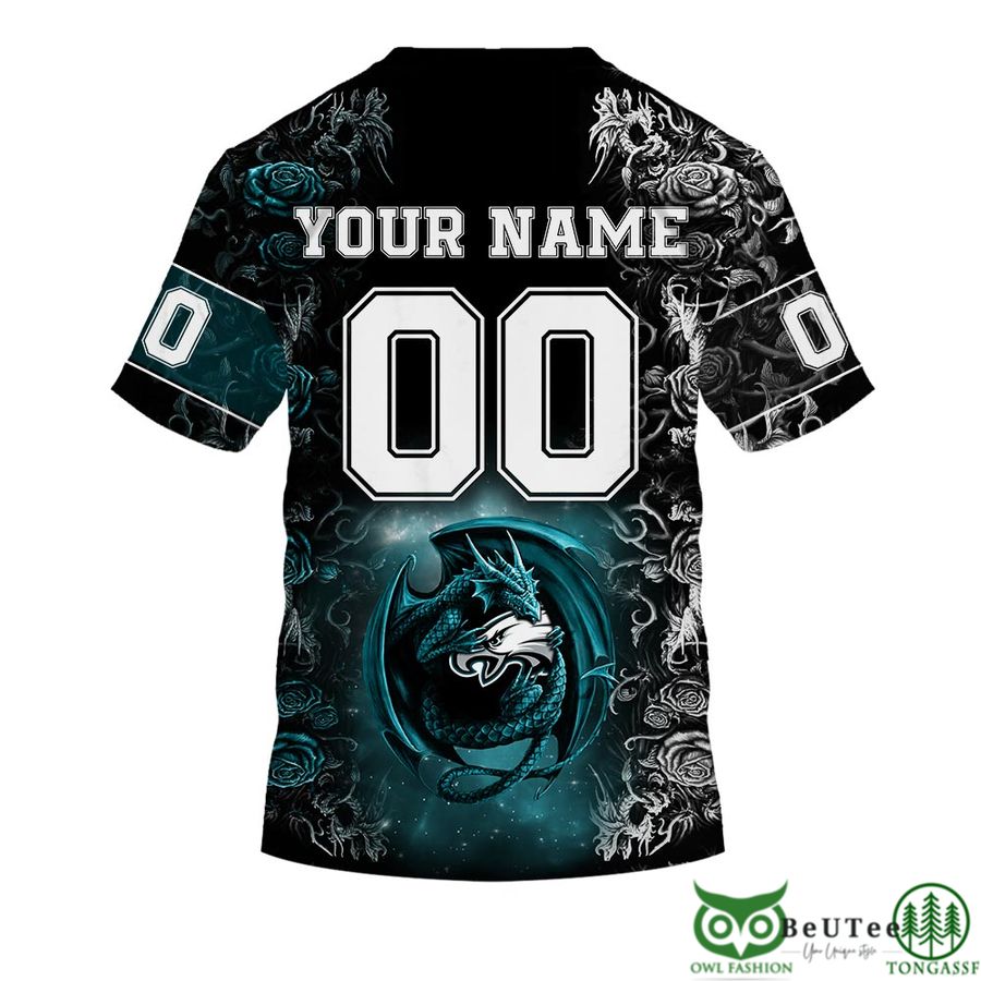 Personalized NFL Rose Dragon Carolina Panthers 3D Hoodie - Owl Fashion Shop