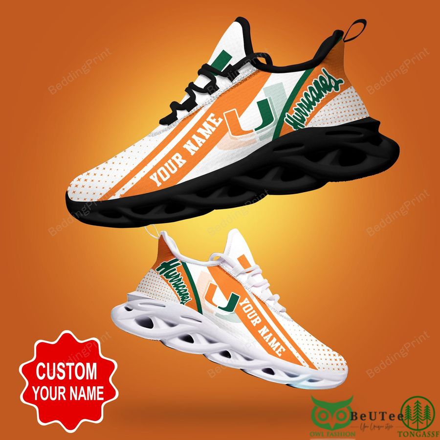 12 Miami Hurricanes NCAA Personalized Max Soul Shoes