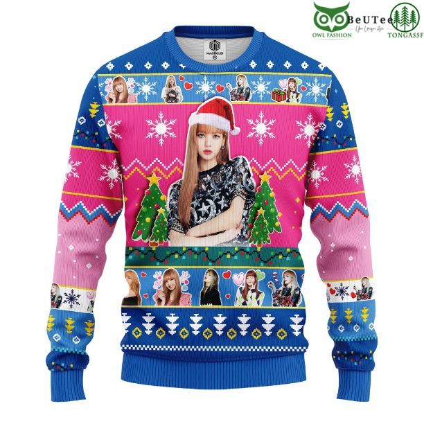 21 Lisa Black Pink Korean Band Merry Xmas Ugly Christmas Sweater