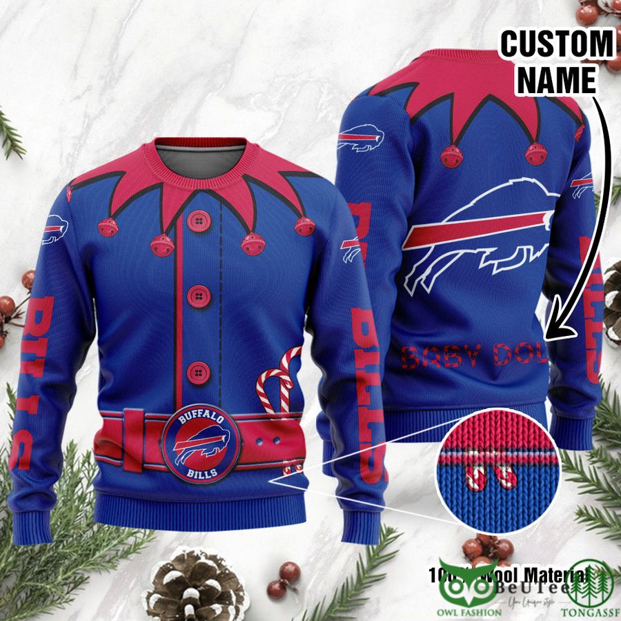 22 Buffalo Bills Ugly Sweater Custom Name NFL Football