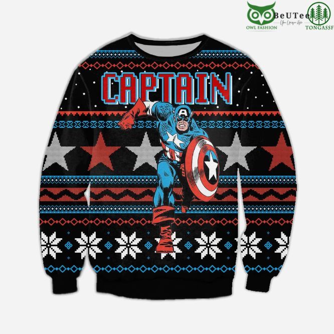 16 Marvel Captain America Avengers Xmas Christmas Ugly Sweater