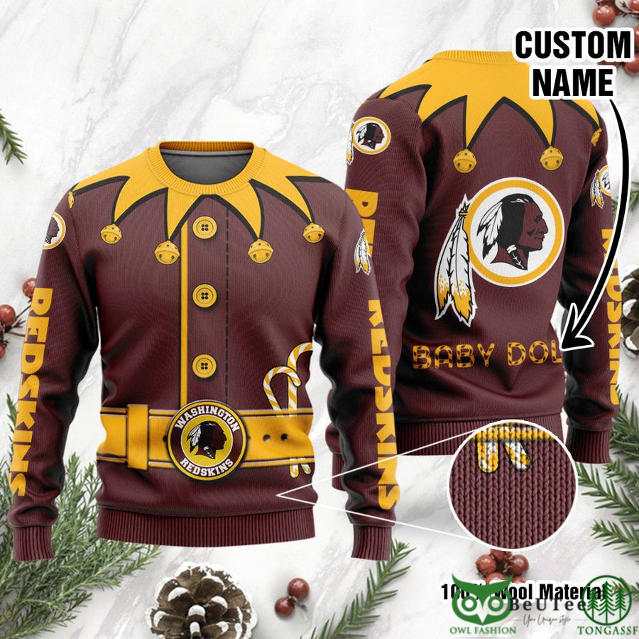 47 Washington Redskins Ugly Sweater Custom Name NFL Football