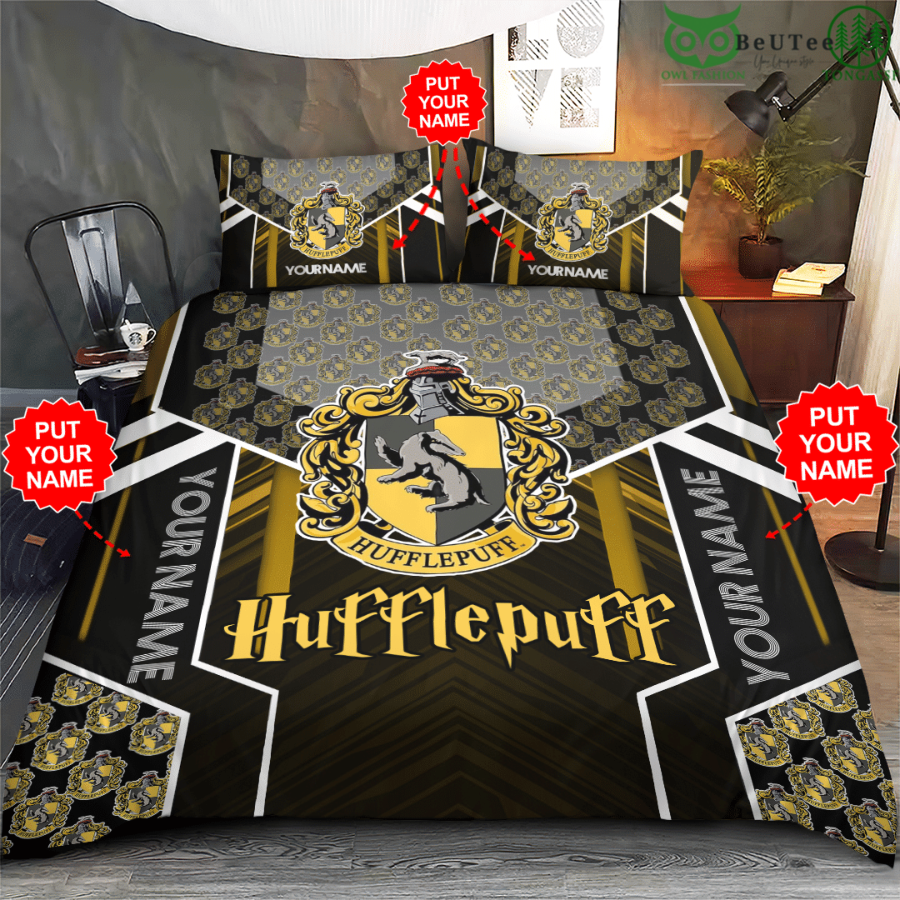 JUS6z1vm 19 Wizard School Hufflepuff Harry Potter Personalized Bedding Set