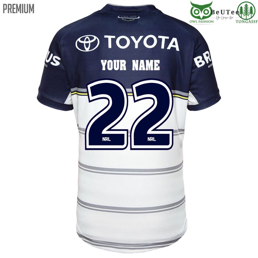 117 North Queensland Cowboys NRL National Rugby League Away Personalized 3D tshirt