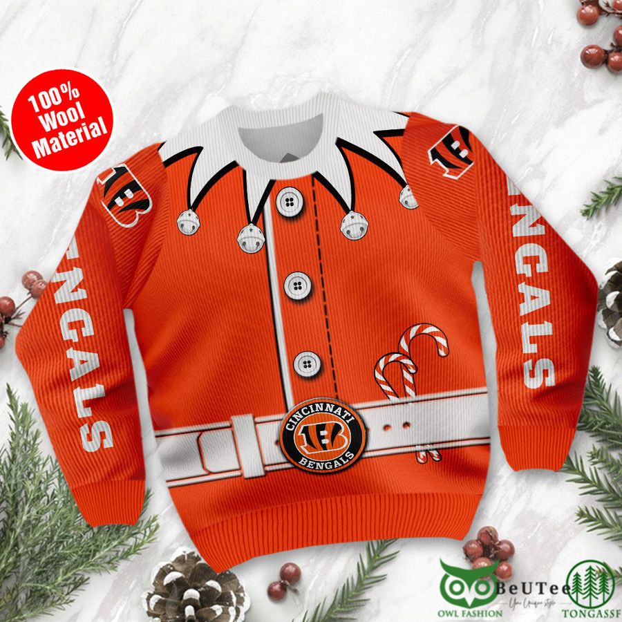 Cincinnati Bengals Ugly Sweater Custom Name NFL Football - Owl