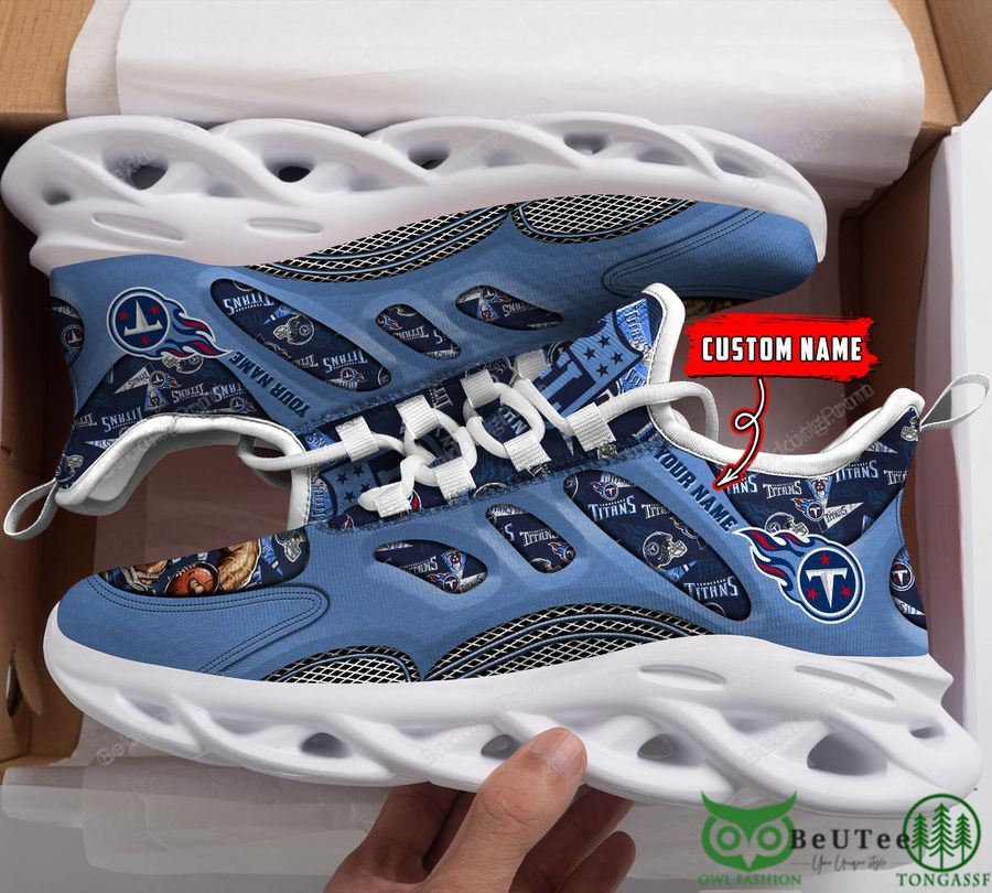 9 Custom Name Football Tennessee Titans Max Soul Shoes