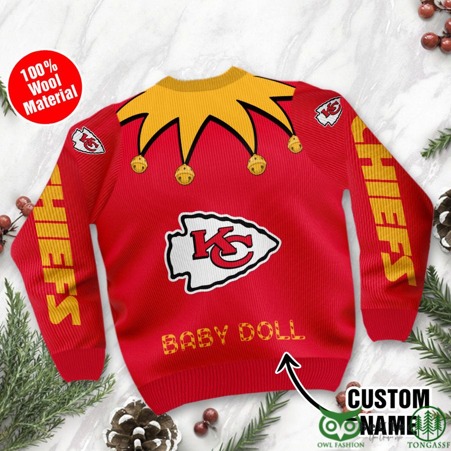 NFL Kansas City Chiefs Custom Name And Number Ugly Christmas