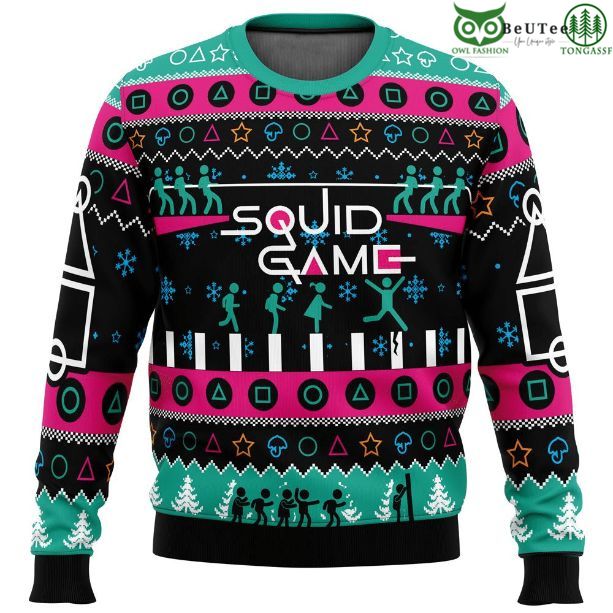 27 Korean Hot Drama Series Squid Game Christmas Ugly Wool Knitted Sweater