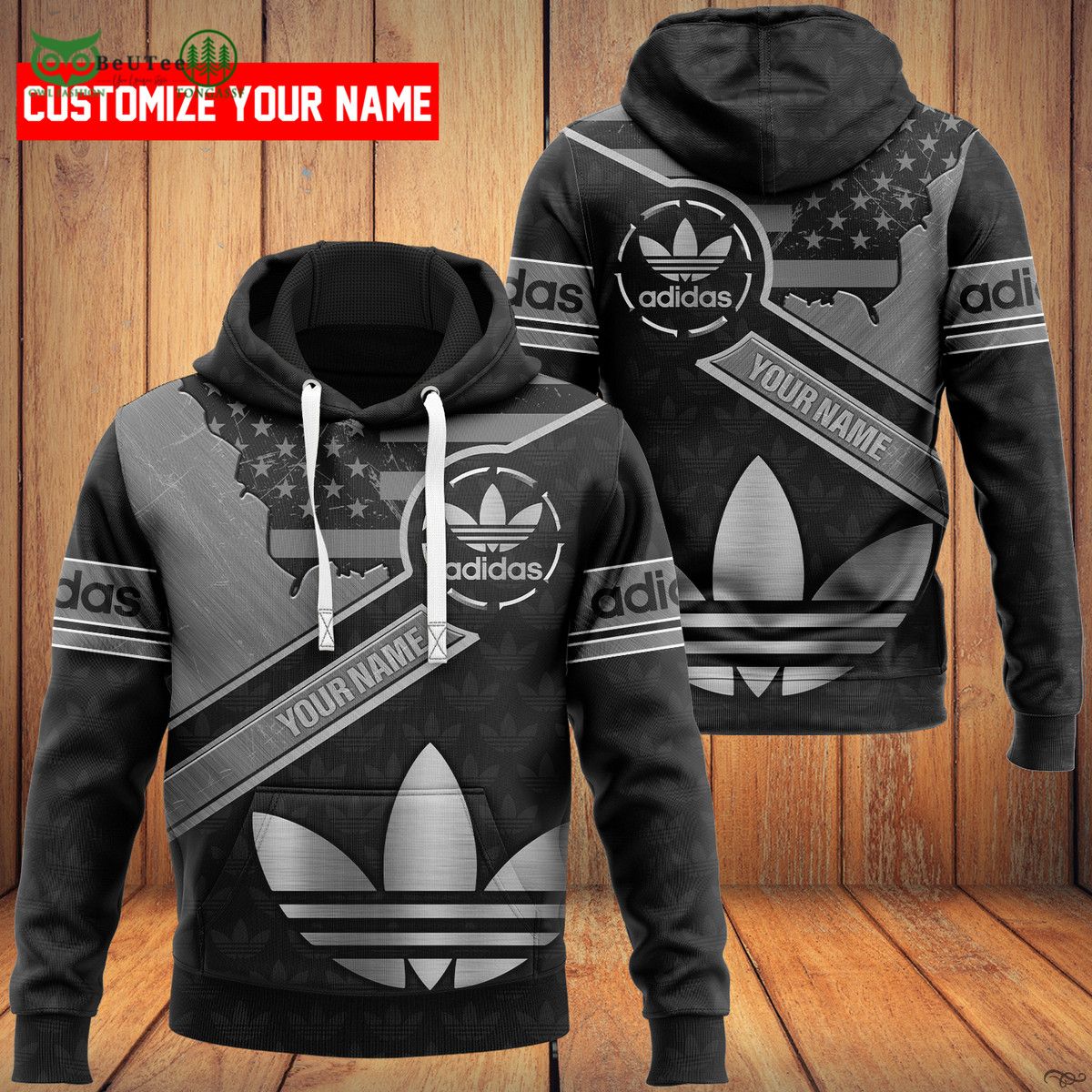 adidas black americ flag personalized hoodie and pants 1 uI775