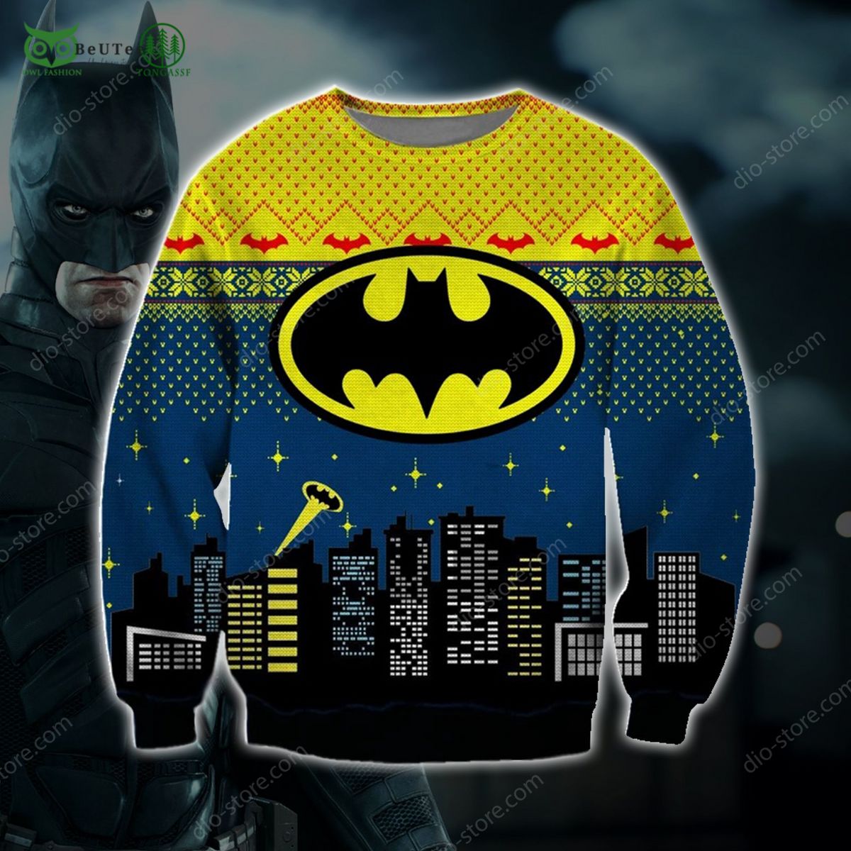 batman justice league christmas ugly sweater 1 ioKb3