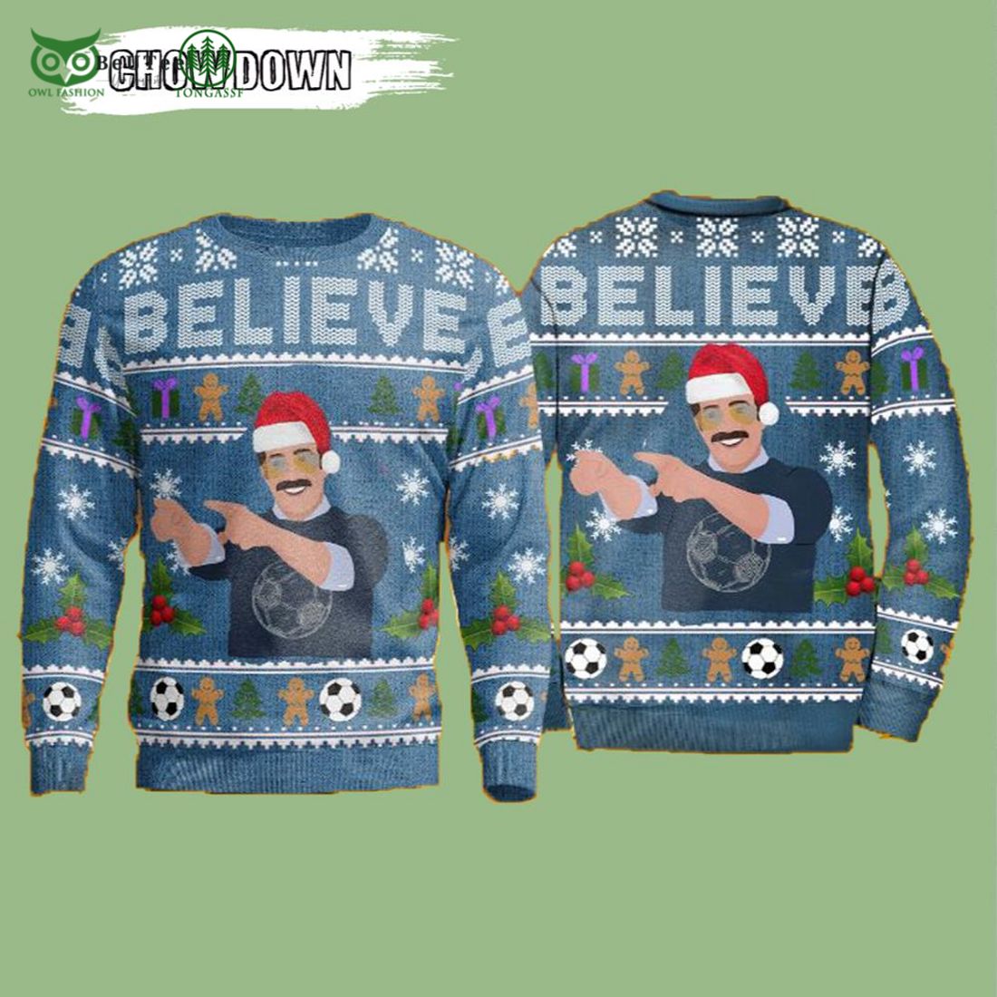 believe funny team lasso ugly christmas sweater ted funny xmas 1 hqrJx