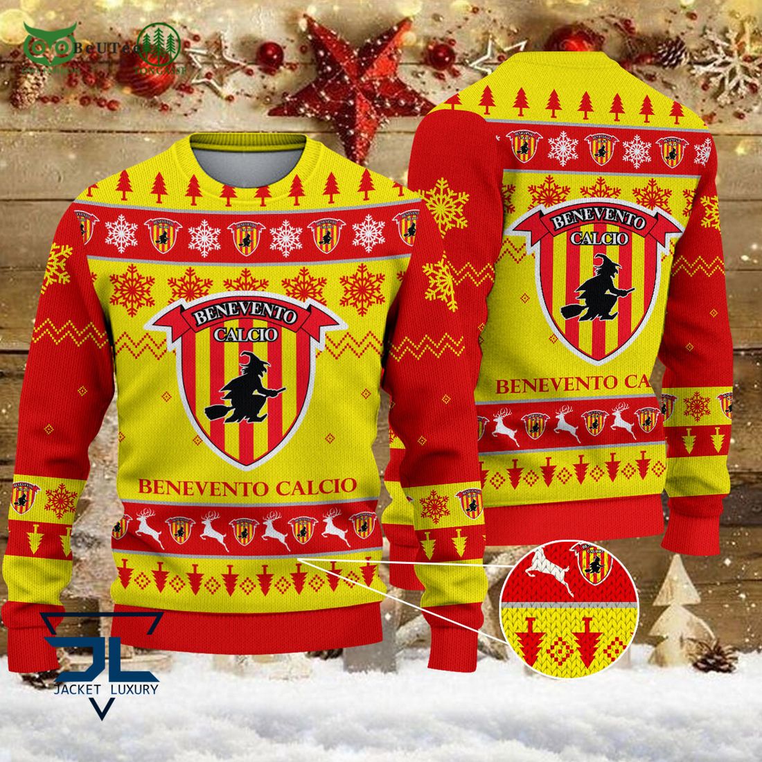 benevento calcio team football lega serie a ugly sweater 1 jxC00