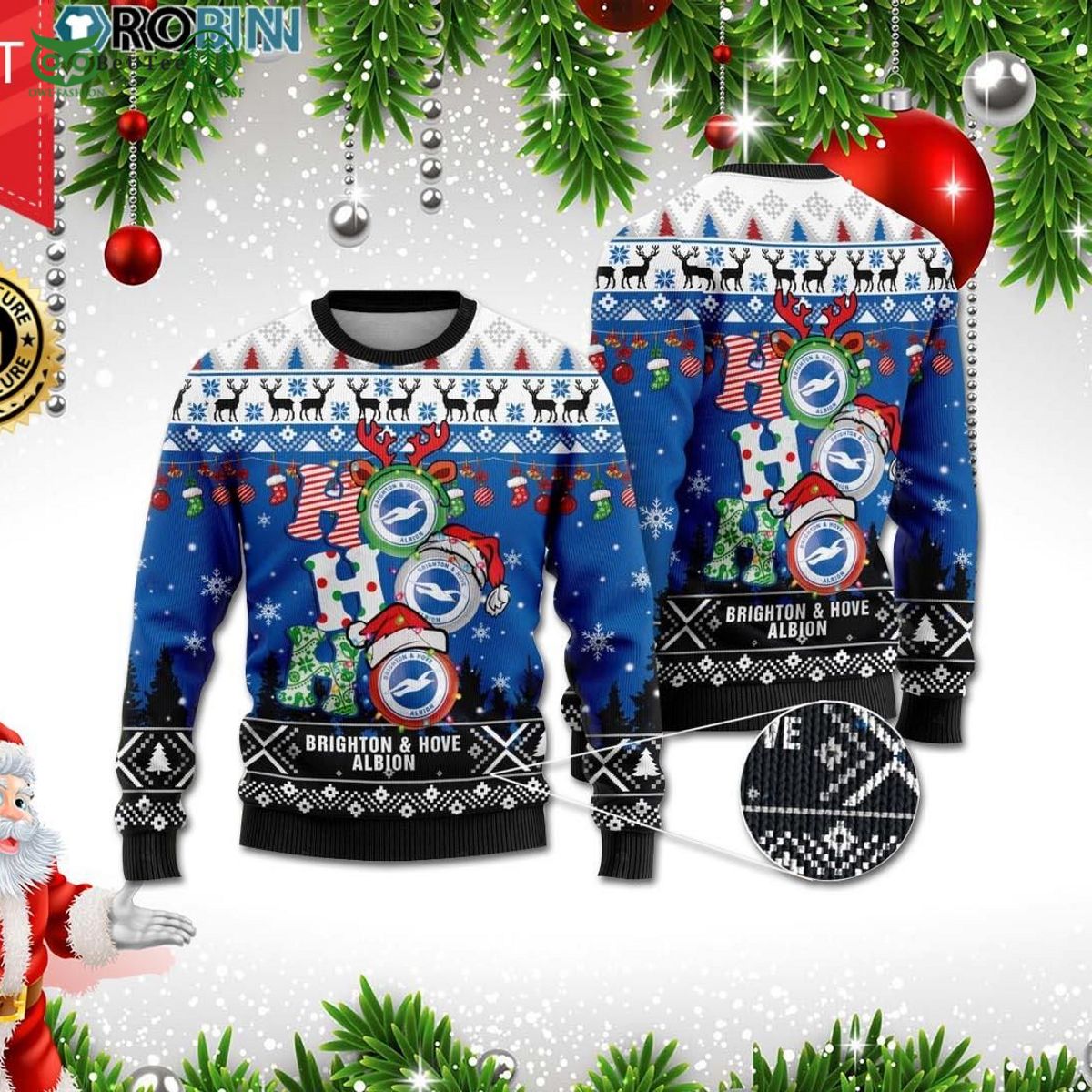 brighton and ampamp hove albion fc ho ho ho christmas ugly sweater 1 xnCG6