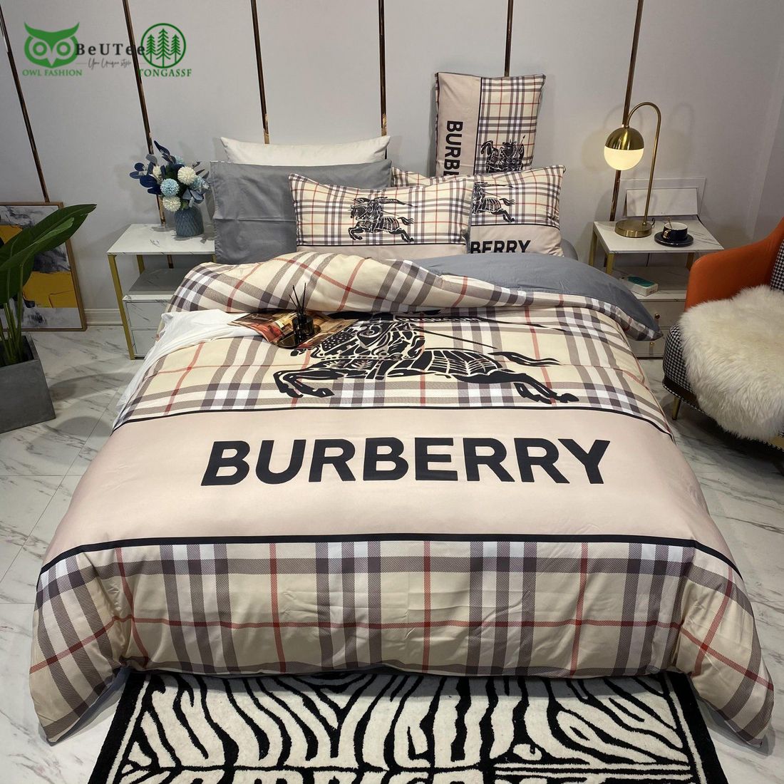 burberry london luxury brand beige bedding set 1 kGnJF
